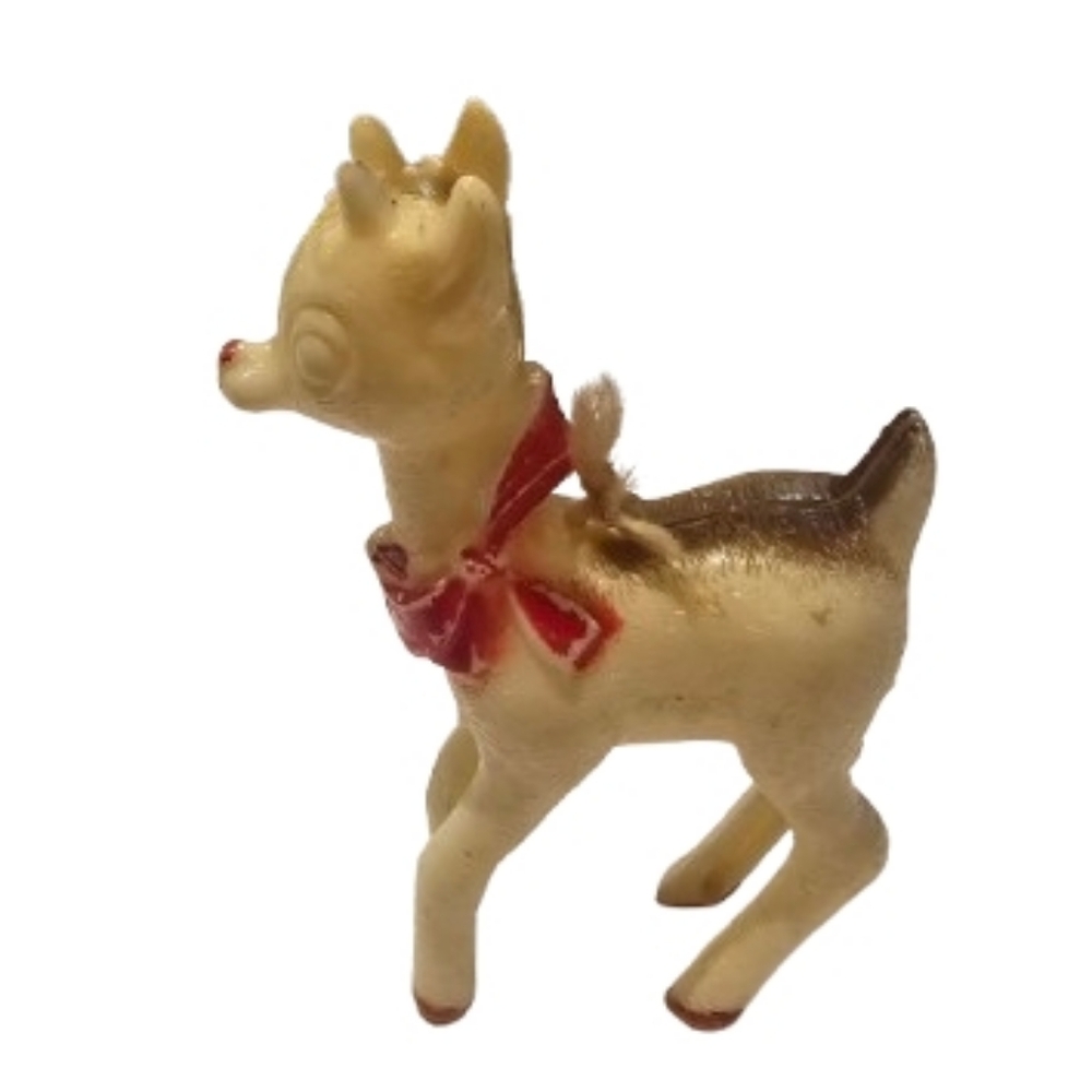 Vintage Celluloid Rudolf the Red Nosed Reindeer Christmas Ornament